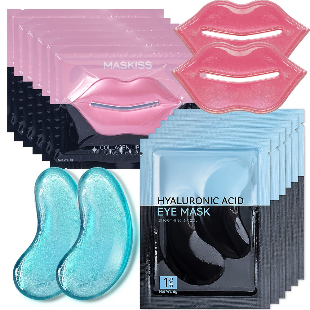 50pcs Hyaluronic Acid Eye & Lip Mask Set - Moisturizing, Firming, Hypoallergenic, Travel-Friendly for All Skin Types, Ideal for Wedding & Valentine's Day Gifts - Revitalize Mind Body