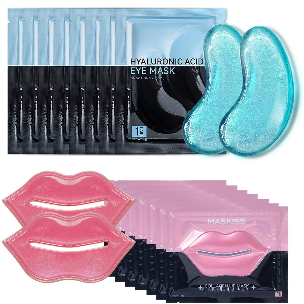50pcs Hyaluronic Acid Eye & Lip Mask Set - Moisturizing, Firming, Hypoallergenic, Travel-Friendly for All Skin Types, Ideal for Wedding & Valentine's Day Gifts - Revitalize Mind Body