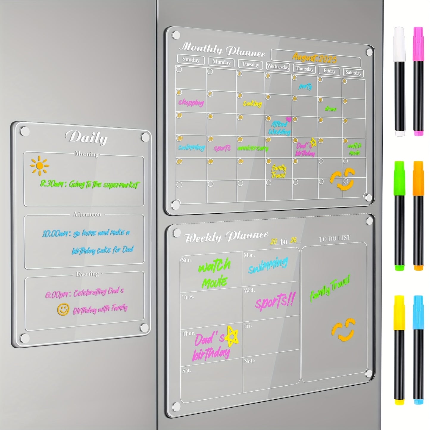 DIYMAG Acrylic Magnetic Dry Erase Calendar for Fridge