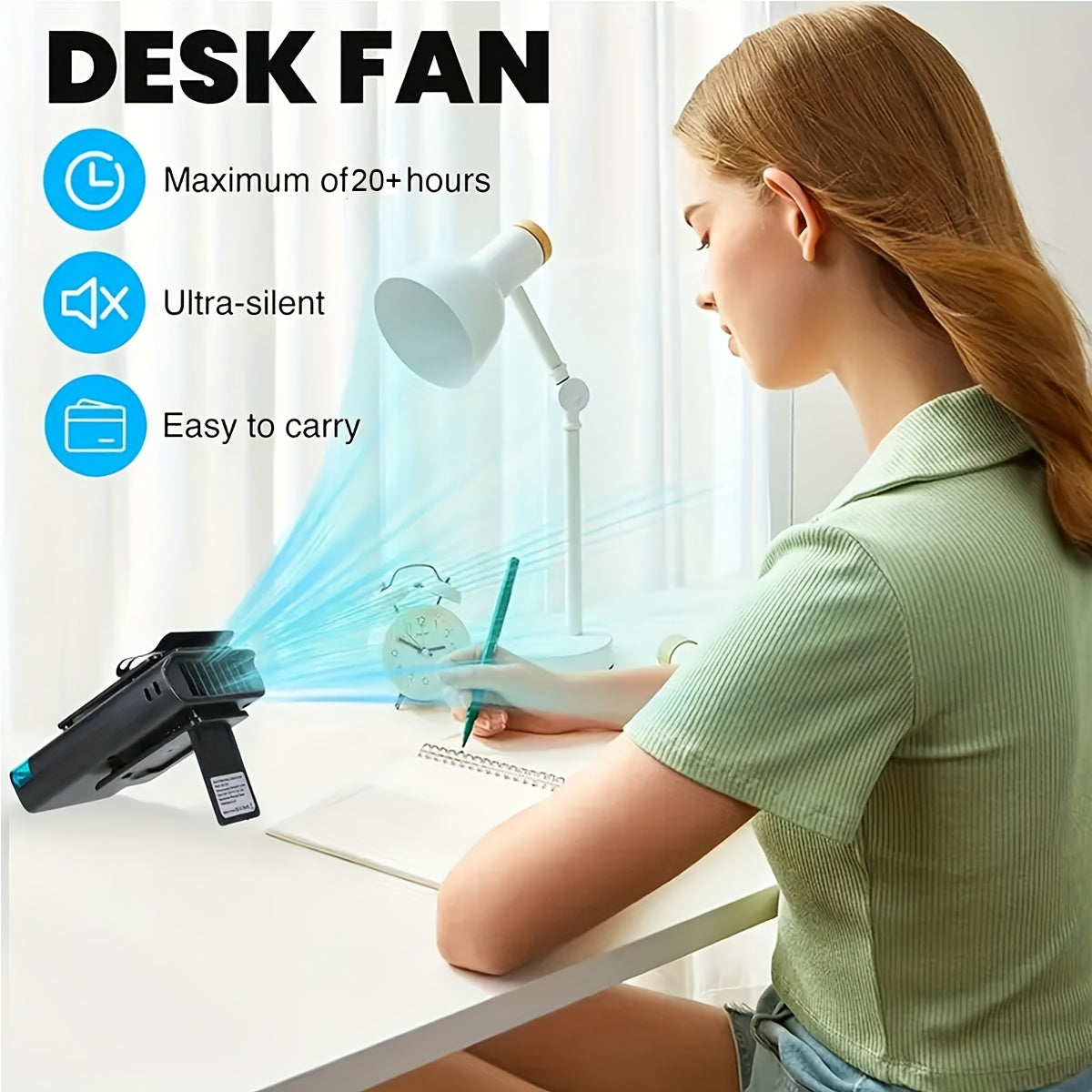 2025 AI Portable Waist Fan, Rechargeable, 20+ Hour Range with LED Display, 5-Speed 10, 000RPM Cooling Personal Clip Fan for Outdoor Work, Camping, Farms And Job Sites (Black) - Revitalize Mind Body