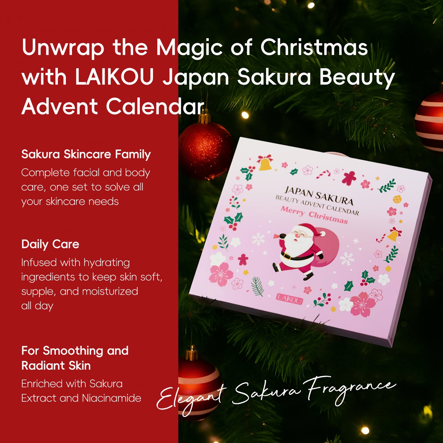 LAIKOUE Sakura Radiance Skincare Advent Calendar Gift Set