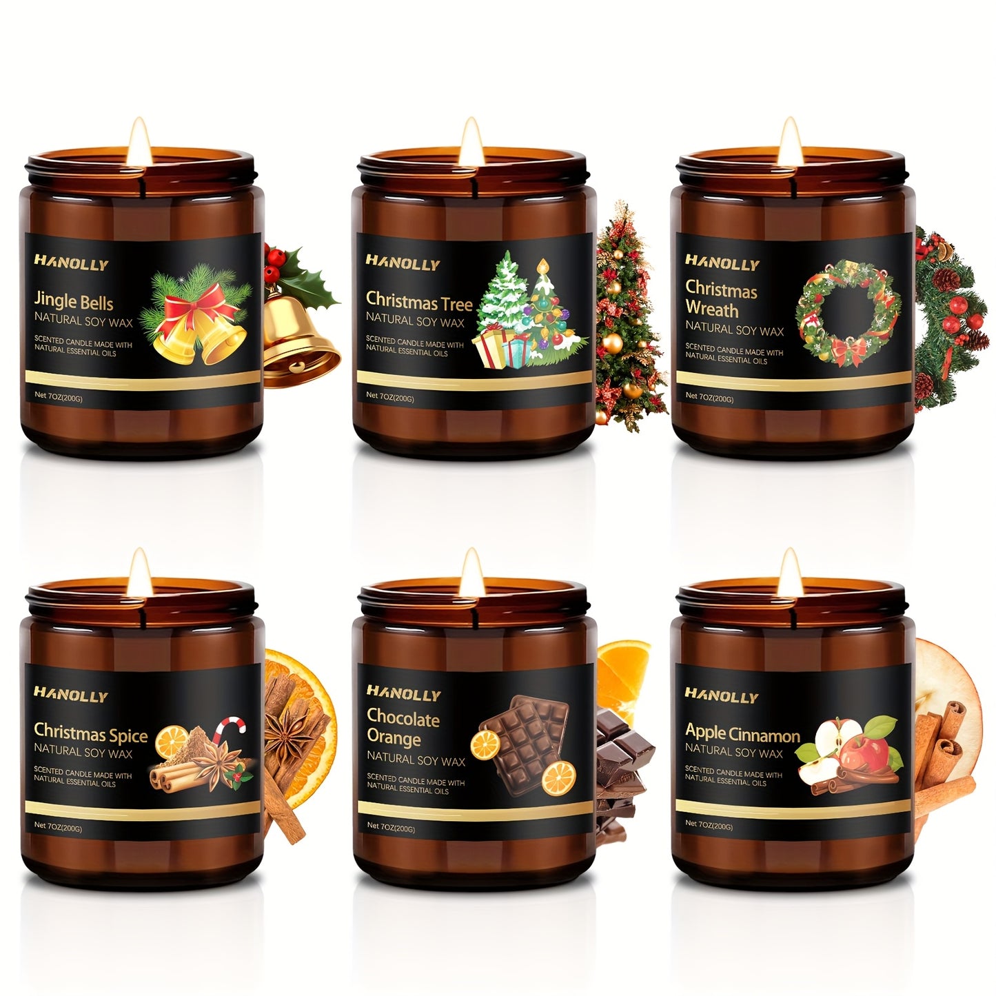 Christmas Scented Candle Gift Set for Holidays and Celebrations