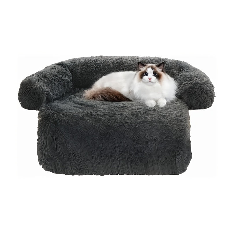 Fluffy Plush Calming Dog Bed With Washable Removable Cover