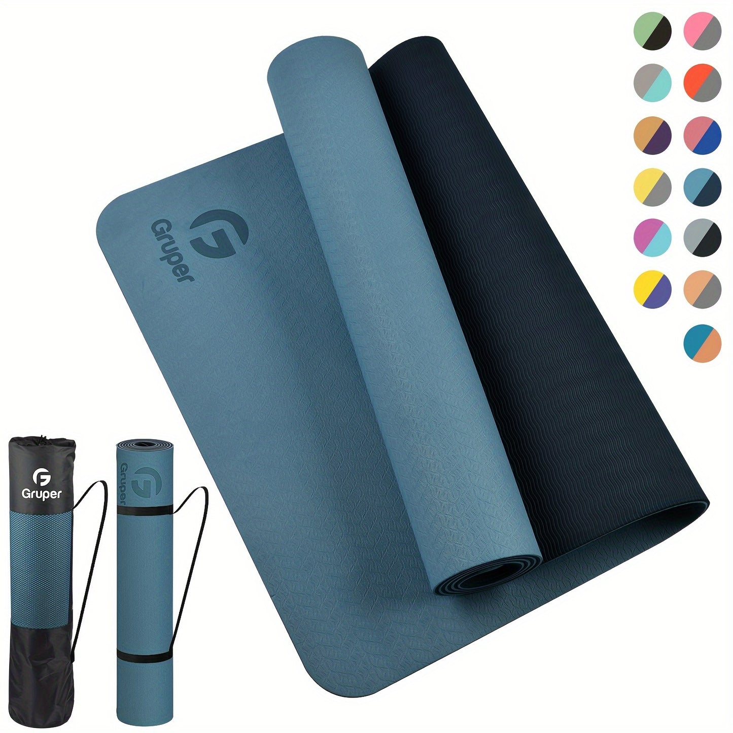 TPE Non Slip Yoga Mat For Yoga Pilates Floor Exercises