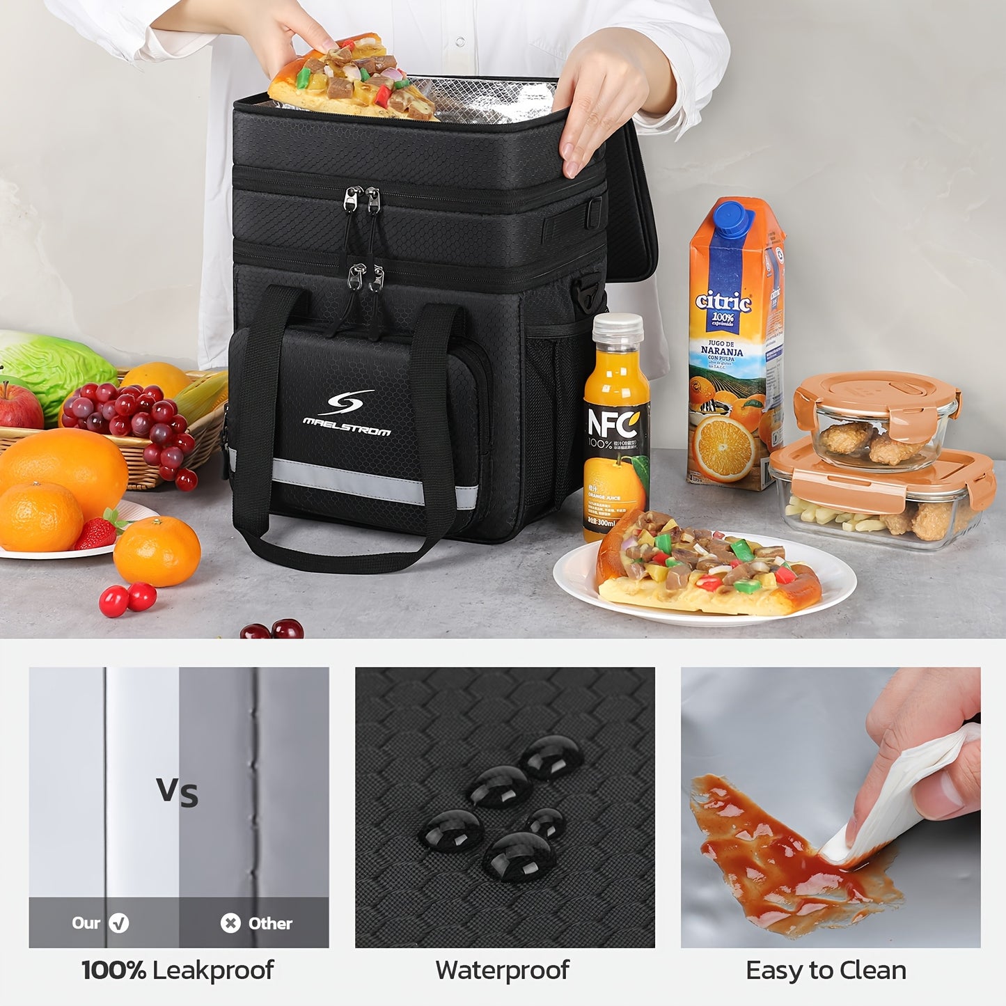 Insulated Leakproof Lunch Cooler Bag for Office and Picnics - Revitalize Mind Body