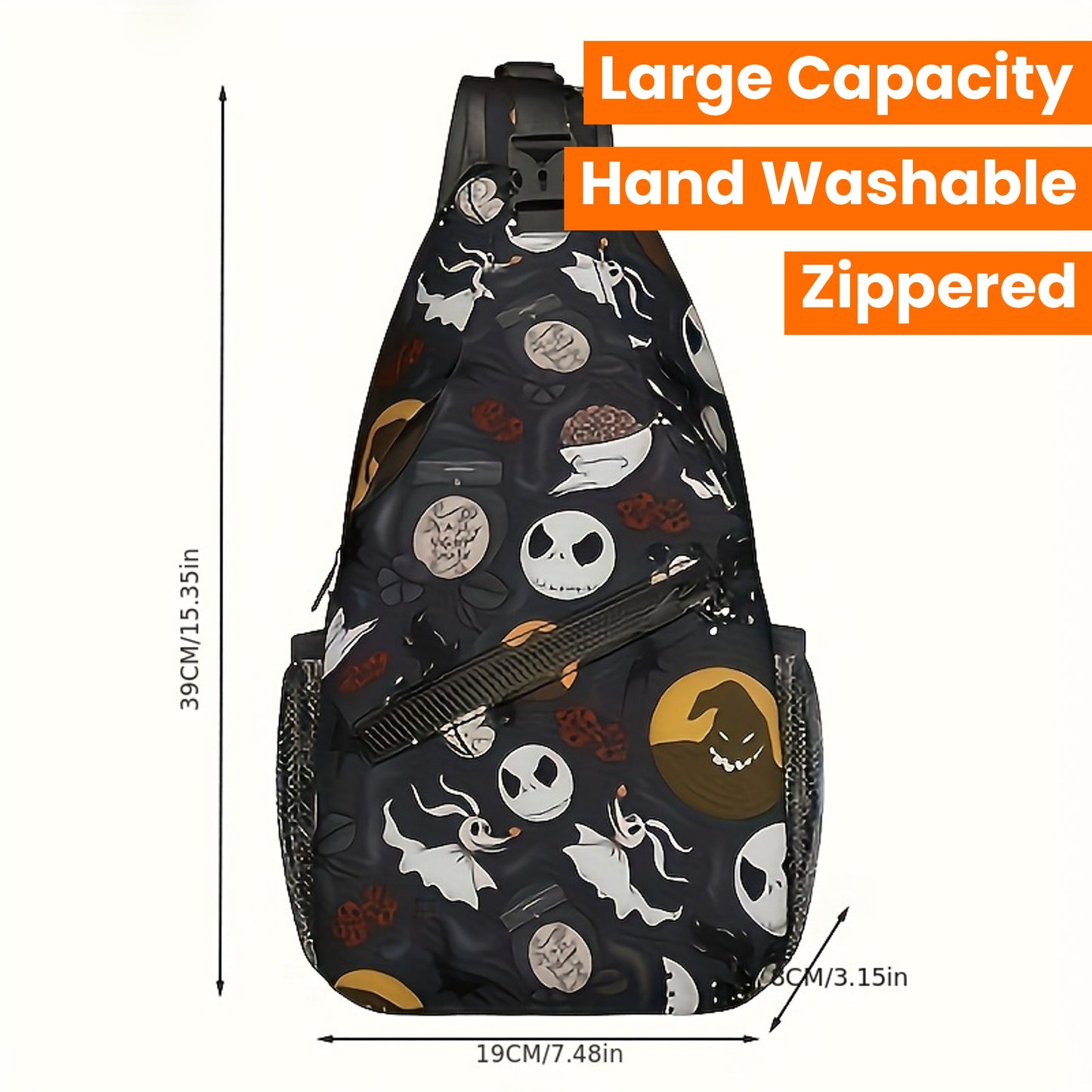 Nightmare Before Christmas Nylon Messenger Bag Large Capacity Anime Theme