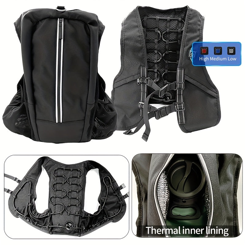 Premium Water-Cooling Vest For Men & Women | 5s Quick Cooling, Long-Lasting Cooling Vest With Ice Packs & Rechargeable Battery, Adjustable Cooling Modes, Ultra-Portable UV-Resistant Design For Outdoor, Sports, Work & Hot Summ - Revitalize Mind Body