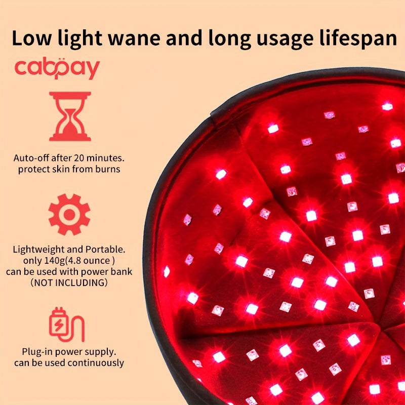 CABPAY Red Light Therapy Cap 660nm 830nm Infrared 120LED