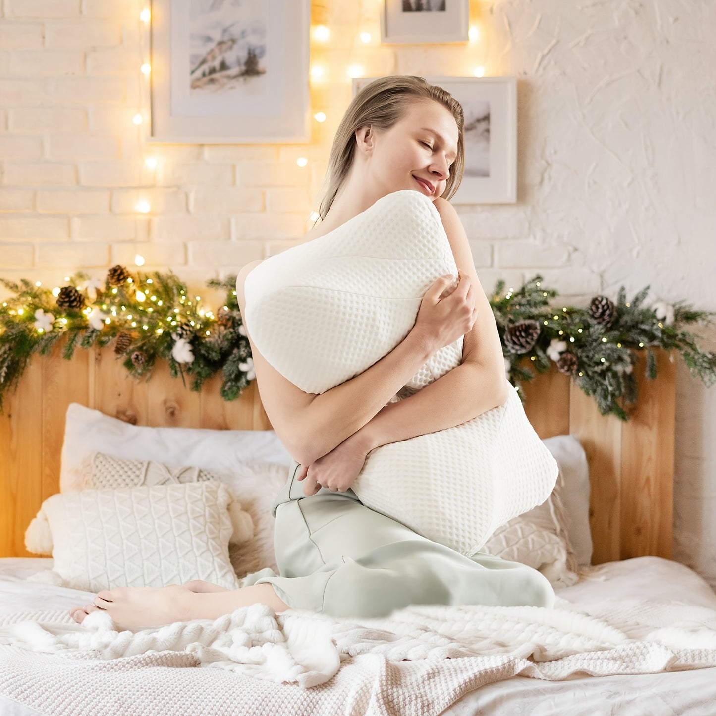 OLIXIS Cervical Neck Pillow Memory Foam Orthopedic Cooling Pillowcase - Revitalize Mind Body