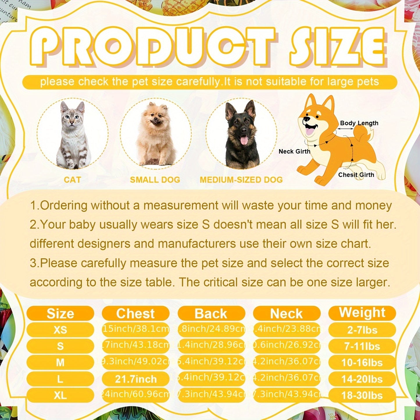PATELAI Hawaiian Summer Dog Dresses For Dogs And Cats