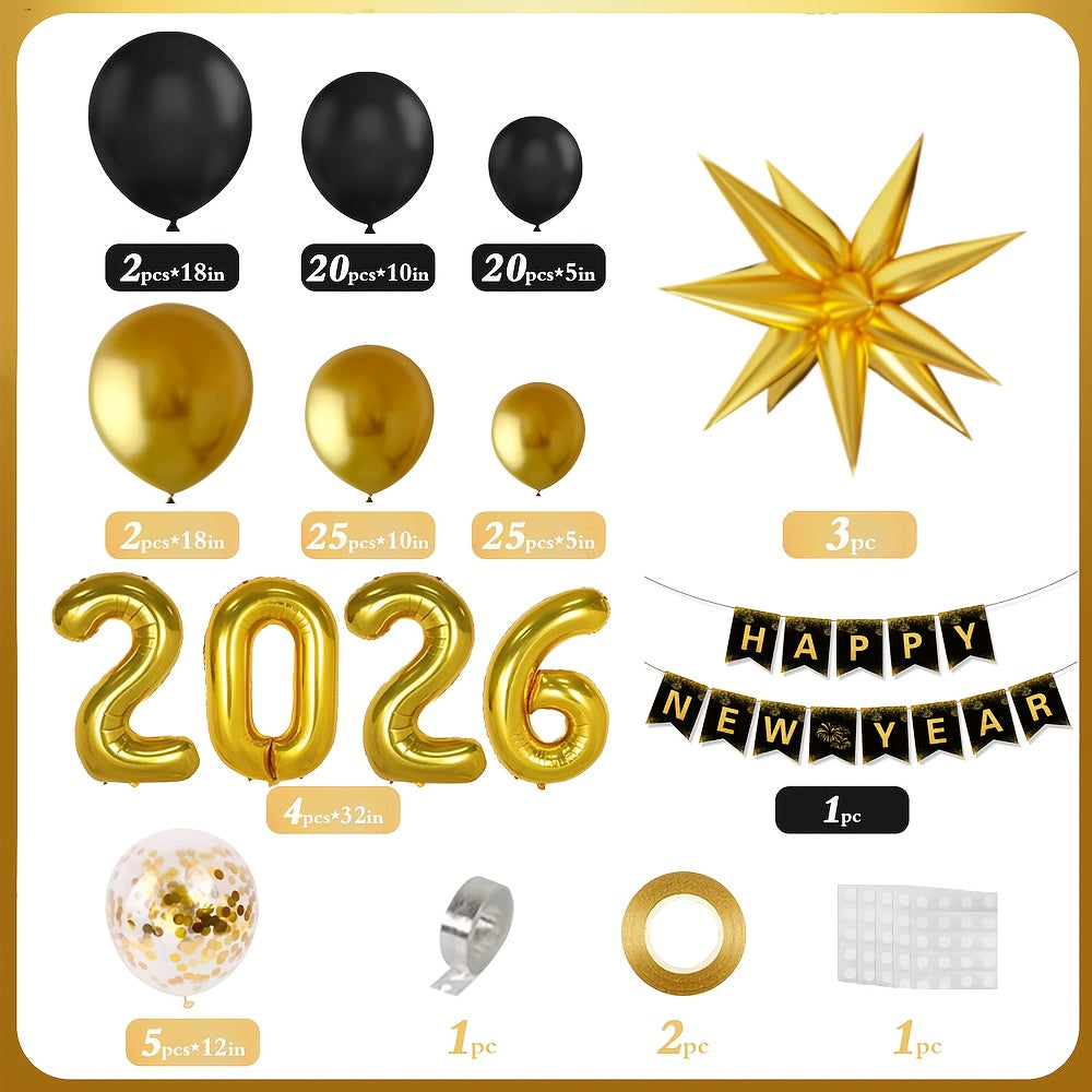 107Pcs Balloon Arch Set With Banner Self-Sealing No Helium Needed