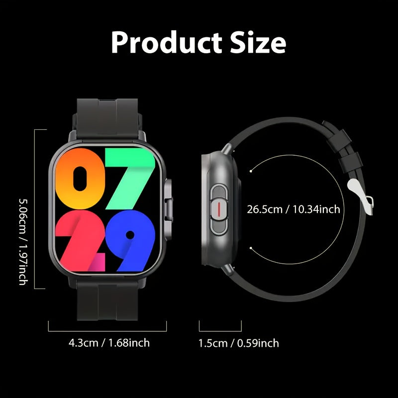 [2-in-1 GREENPORT Smartwatch] 2-in-1 GREENPORT Smartwatch & Headphones - HD Display, Wireless Calling, Sports Modes, Silicone Band, USB Charging - Revitalize Mind Body