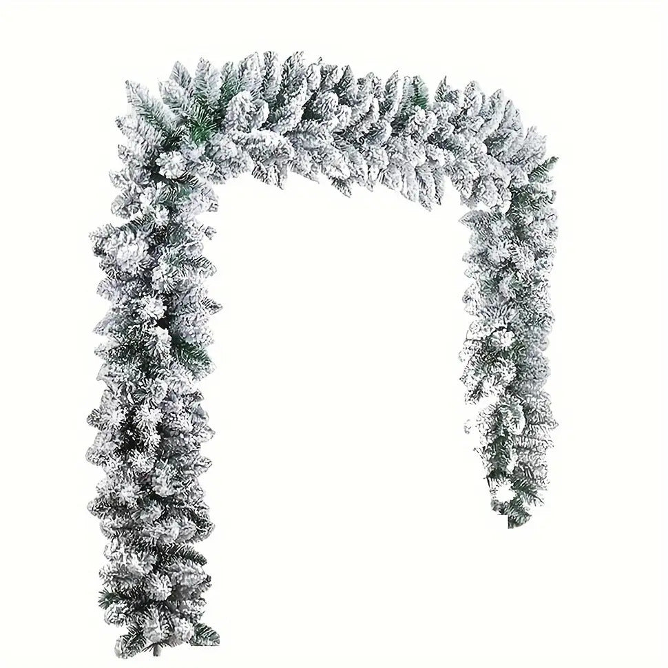 Snow Scene Christmas Wreath White Cedar Artificial Frost