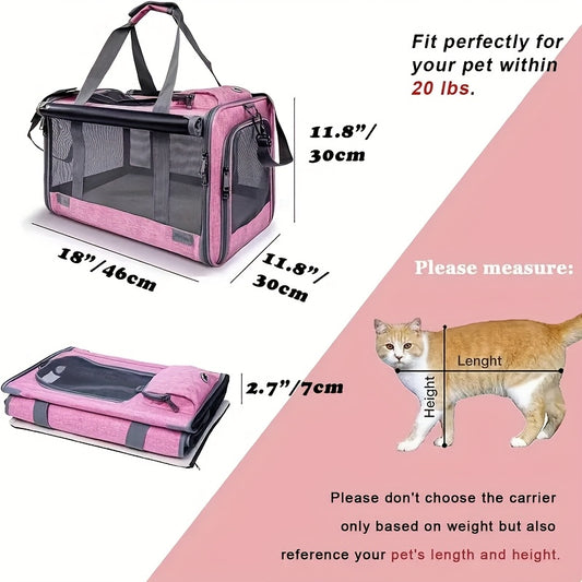 Airline Approved Soft Sided Cat and Dog Carrier Durable Travel