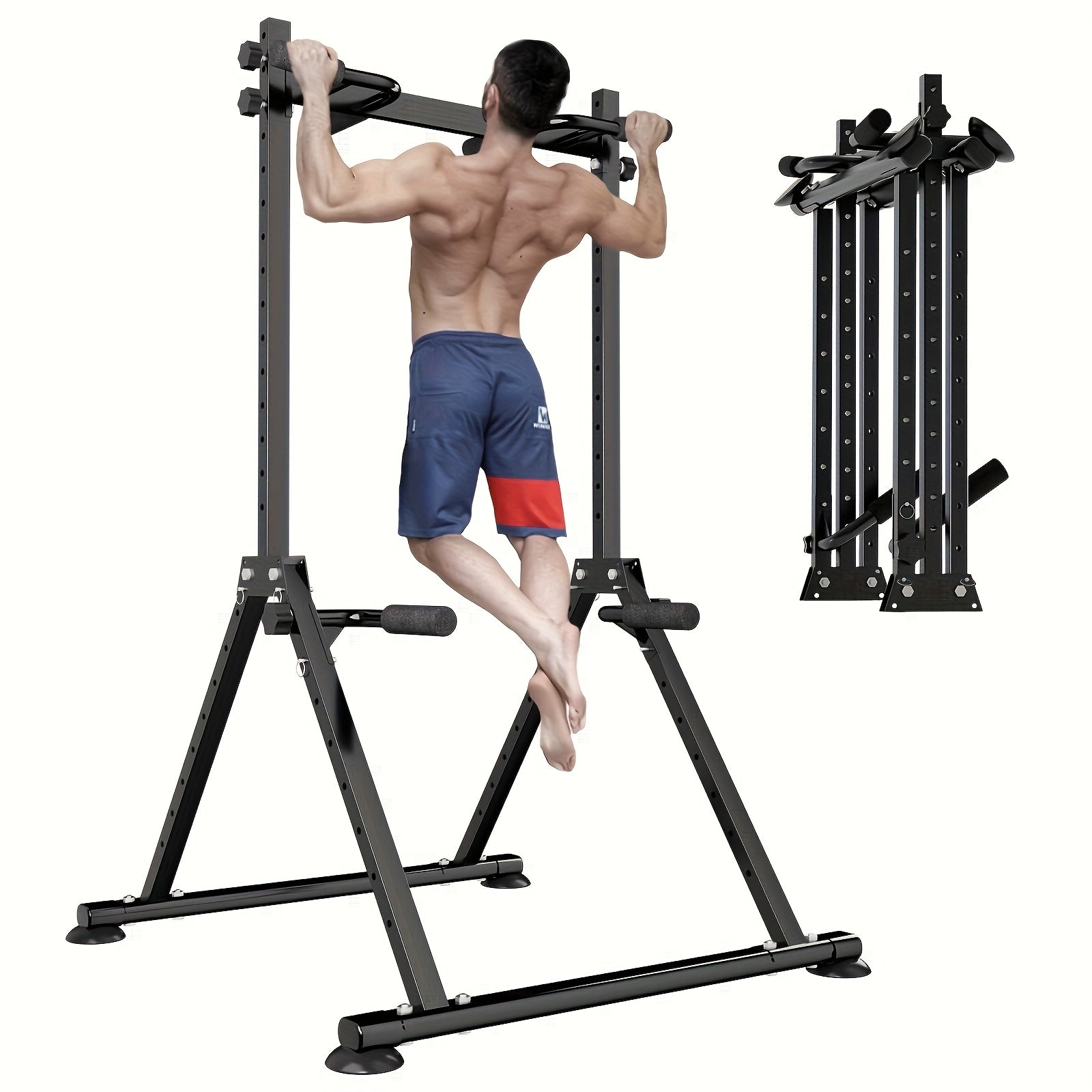 [Power Tower] Adjustable Power Tower | Pull Up Bar Stand Dip Station Workout Equipment Multi-Function Strength Training Exercise Equipment for Men Women Home Gym 330LBS - Revitalize Mind Body