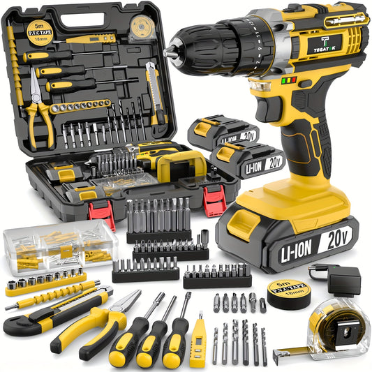 TEGATOK 20V Cordless Drill Set With Battery Pack And Bits