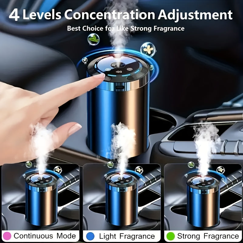 2025 New Car Automatic Aromatherapy Machine, with 5-color LED Light, Car Deodorization and Sterilization, Car Aroma Deodorizing Spray Air Freshener One Machine Three Bottles of Essential Oils - Revitalize Mind Body