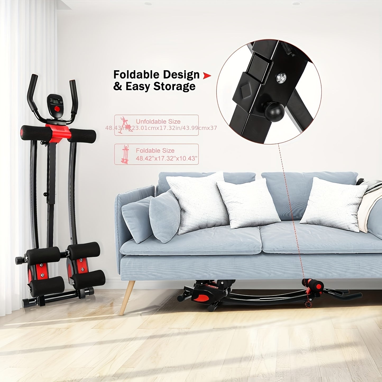 RMB Adjustable Foldable Abdominal Trainer With LCD Display