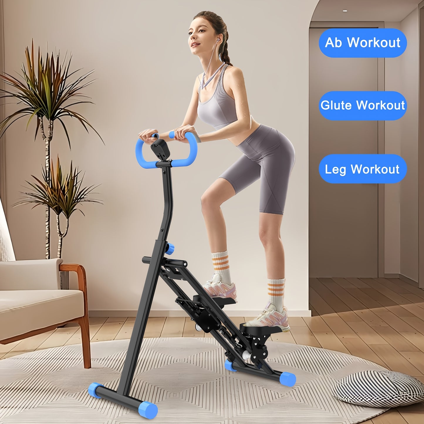 Compact Folding Vertical Climber Machine - Stair Stepper For Home Gym Exercise - Adjustable Handlebar & Pedals, Extended Step Range For Full-Body Workout - Revitalize Mind Body