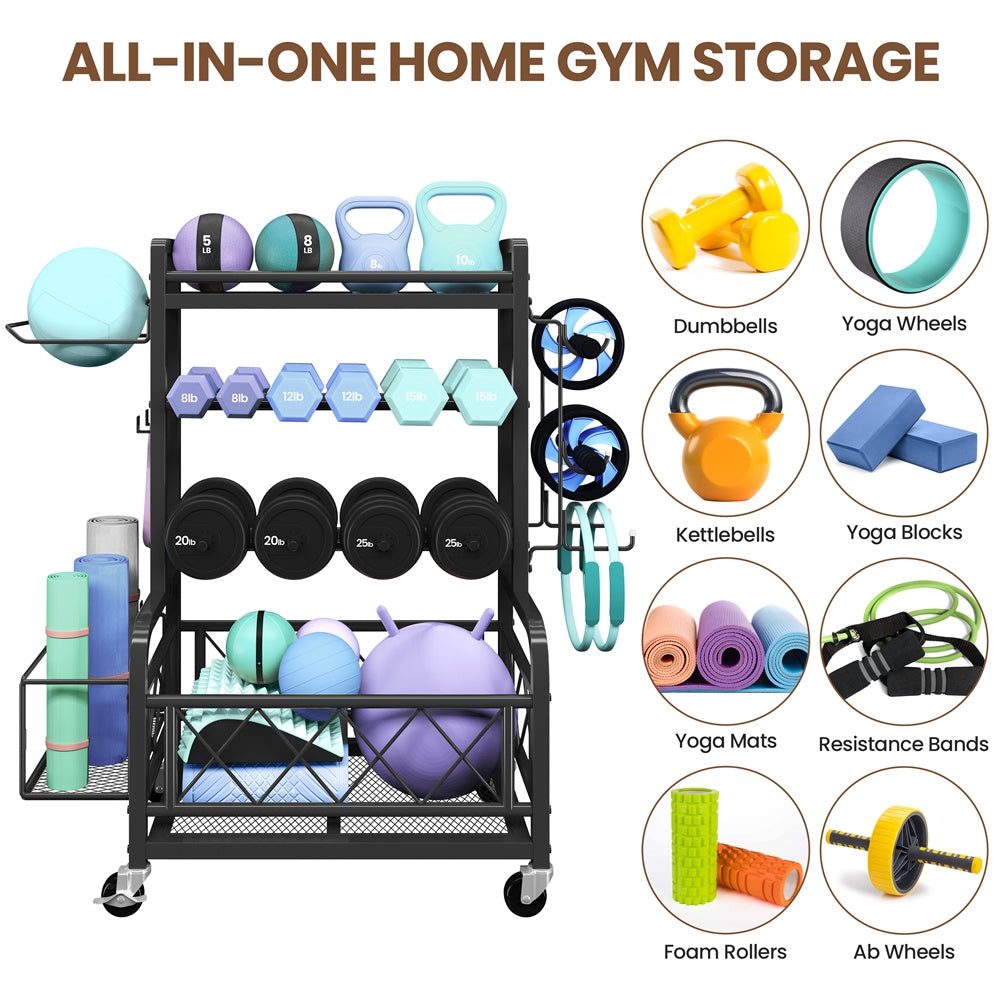Costoffs Dumbbell Rack With Hooks For Home Gym Storage