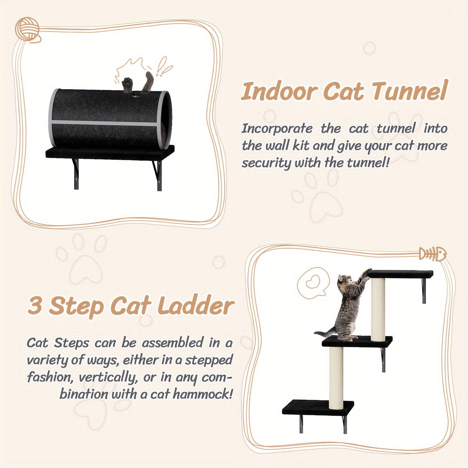 Luxury Cat Climber Set With House, Tunnel, And Shelves - Revitalize Mind Body