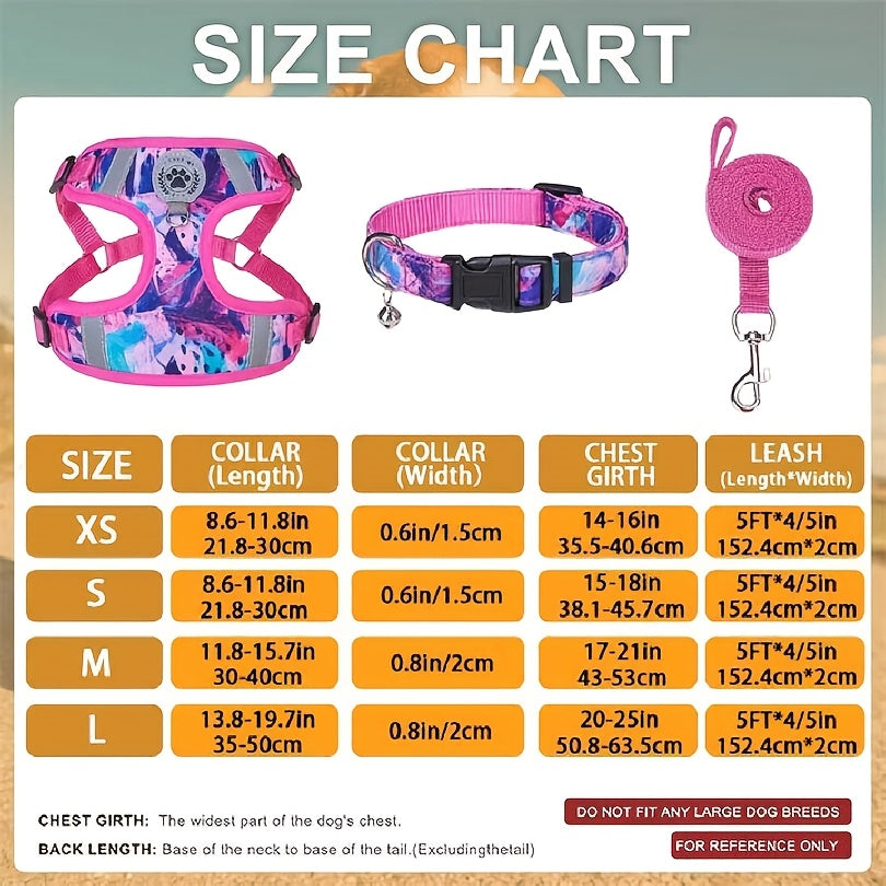BEAUTYZOO No-Pull Dog Harness Collar And Leash Set