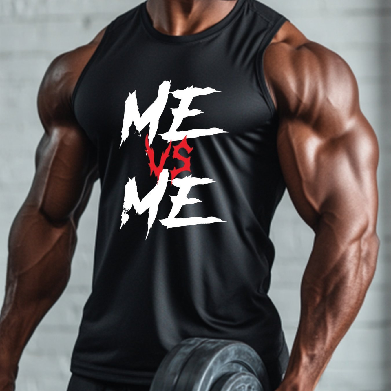 Vest for Men, Sleeveless T Shirts for Men, Gym Clothes Men, Fitness Style Design with Print, 100% Pure Cotton Fabric, Mens Tank Top, ME VS ME Brand, Slim Fit, Breathable And Quick Dry, Perfect for Gym Training, Suitable for D - Revitalize Mind Body