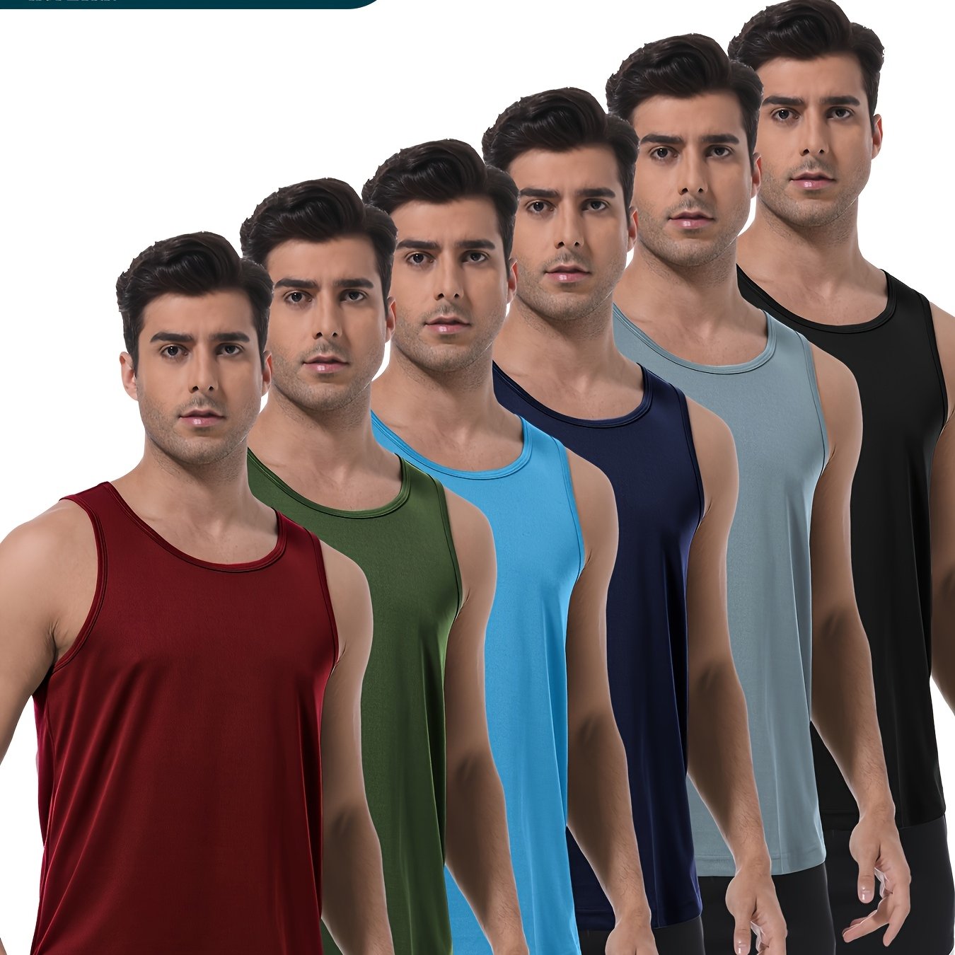 HOPLYNNCollar Six Pack Men's Athletic Tank Tops Moisture Wicking - Revitalize Mind Body