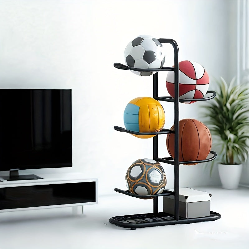 Four Tier Basketball Storage Rack for Gym and Garage