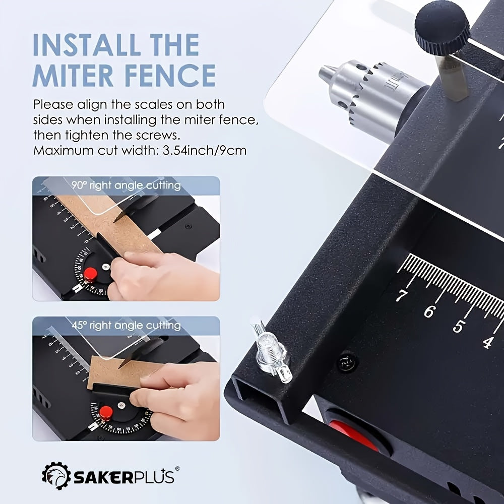 SAKERPLUS Mini Table Saw 110V Desktop Cutter 7 Speeds