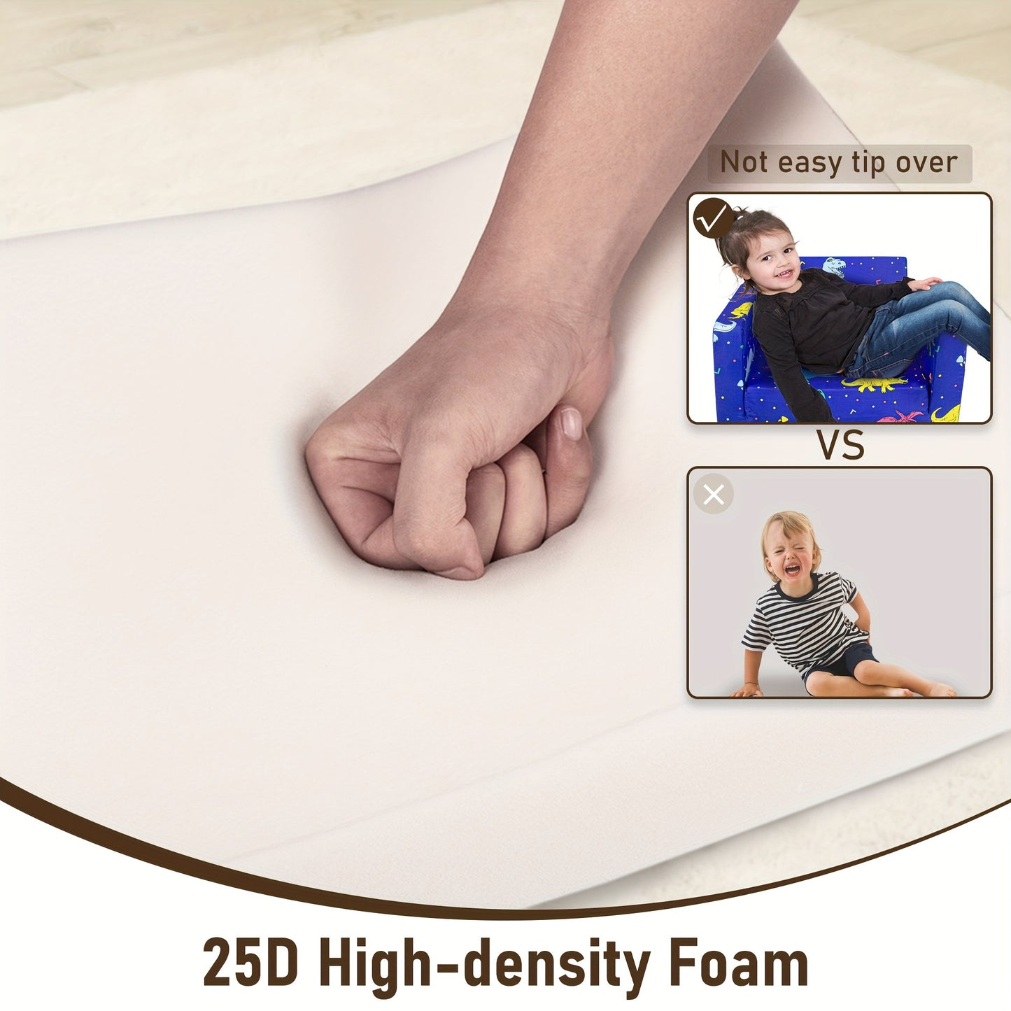 PRIMLECT Kids 2-in-1 Fold Out Toddler Sofa Lounger Reading