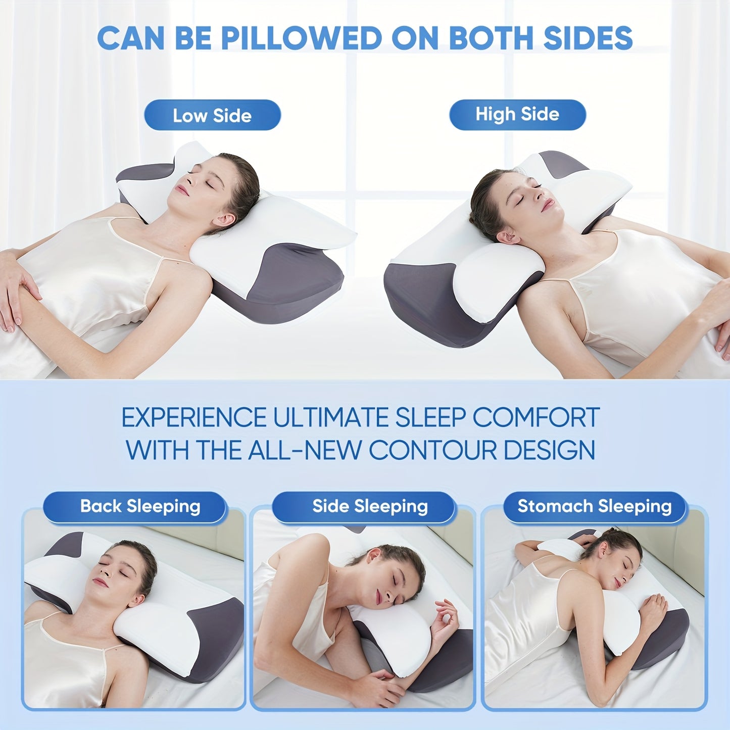 Ergonomic Cooling Sleeper Adjustable Height Pillow by Brand