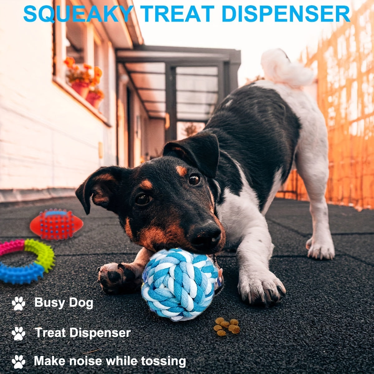 Dog Teething Chew Toys - 17 Pack Tough Small Medium Large Breed Puppy Toys, Dogs Rope Chew Toys Bundle for Boredom, Pet Interactive Squeaky Treat Dispensing Ball for Puppies - Revitalize Mind Body