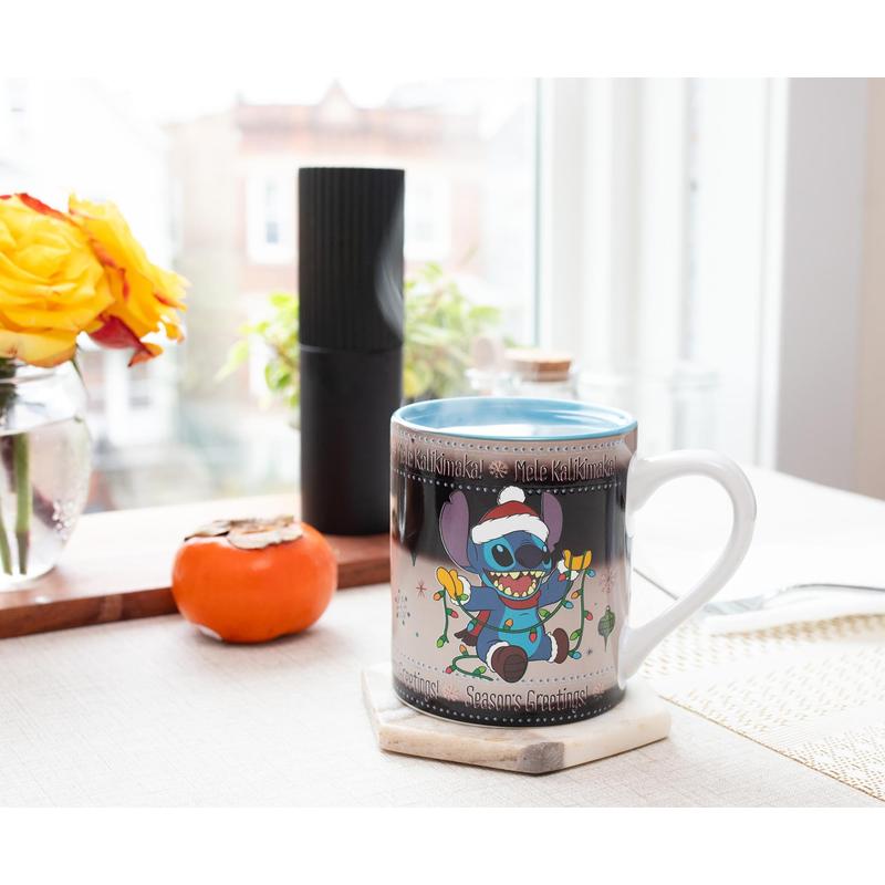 Silver Buffalo Disney Lilo & Stitch Holiday Sweater Heat-Reveal Ceramic Mug