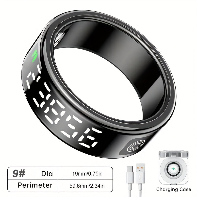 [Aura Pro Smart Ring] Aura Pro Stainless Steel Smart Ring | Activity & Sleep Tracker, Swimming Monitor, Gesture Photo Control | Long Battery Life, Portable Charging Case, Father's Day/Mother's Day Tech Gift For Women - Revitalize Mind Body