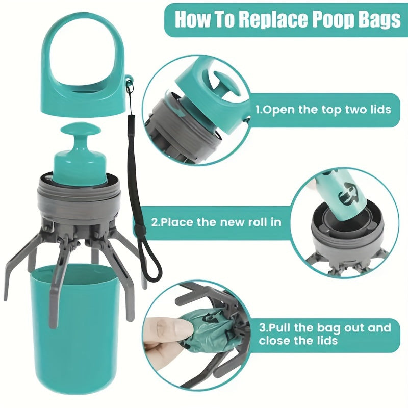 Portable Pet Poop Scooper with Built-in Bag Dispenser - Revitalize Mind Body