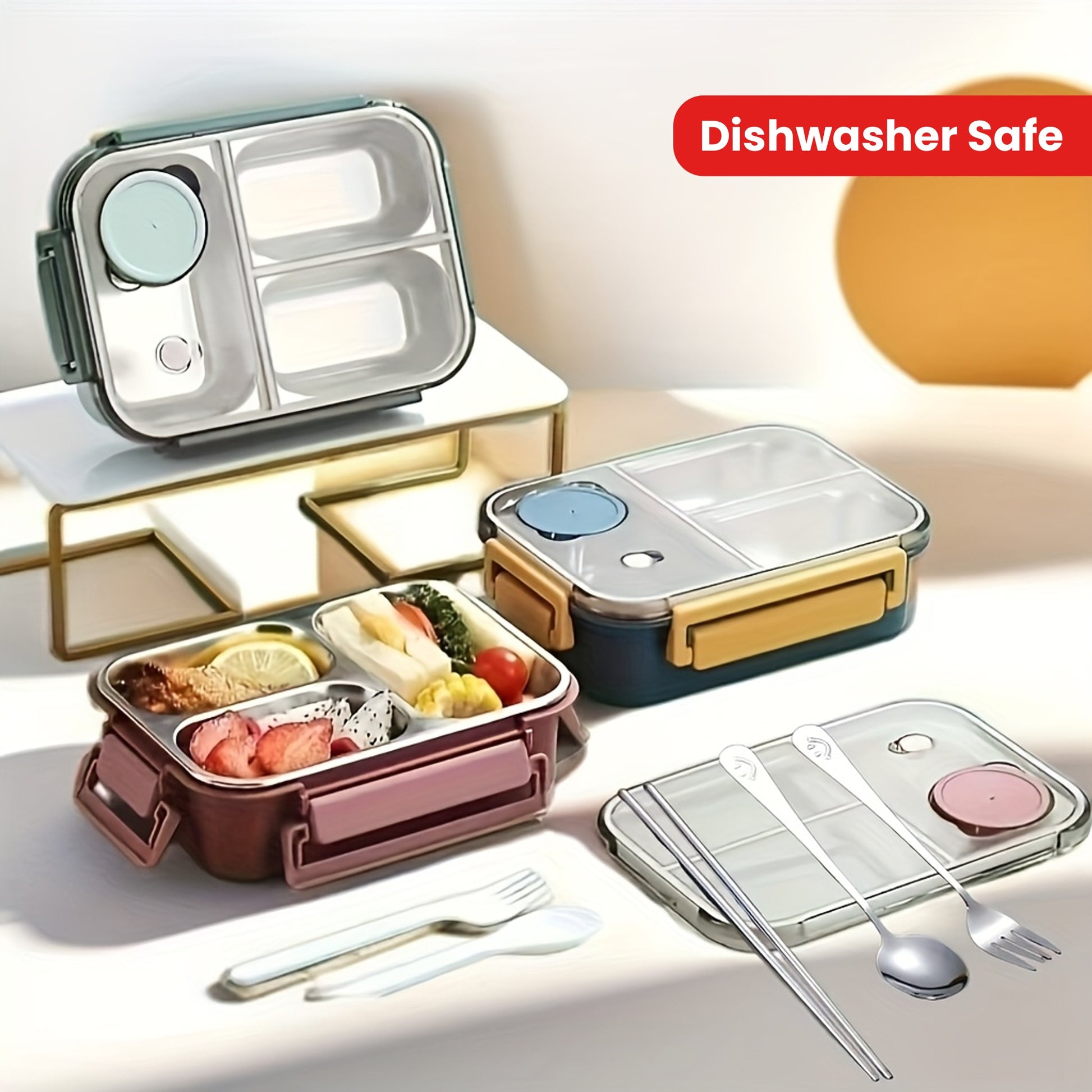 Leak-Proof 3-Layer Bento Box Set With Lid Tableware Microwave Safe - Revitalize Mind Body