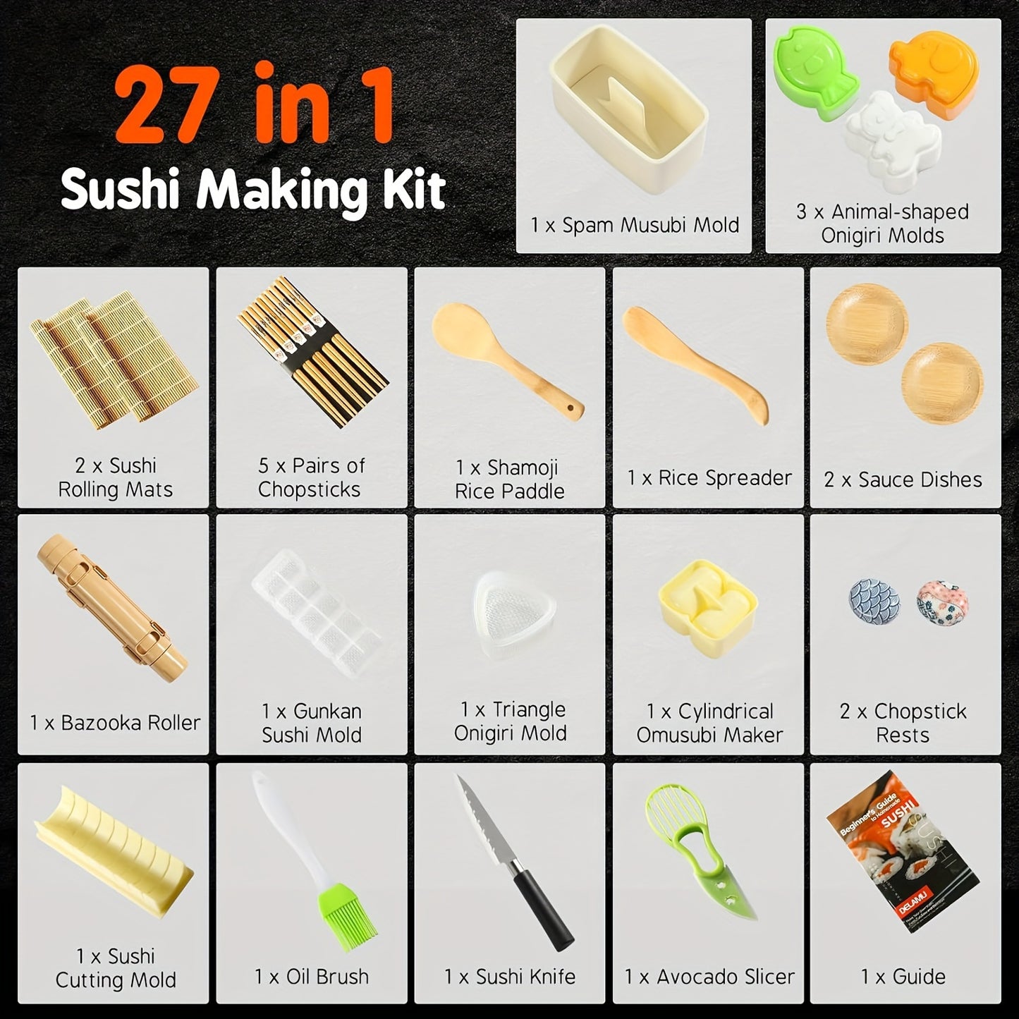 Sushi Making Kit With Bamboo Mats And Tools For Beginners