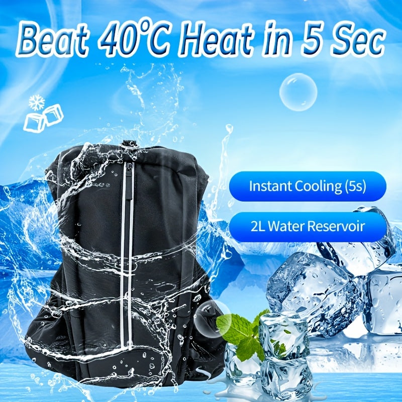 Premium Water-Cooling Vest For Men & Women | 5s Quick Cooling, Long-Lasting Cooling Vest With Ice Packs & Rechargeable Battery, Adjustable Cooling Modes, Ultra-Portable UV-Resistant Design For Outdoor, Sports, Work & Hot Summ - Revitalize Mind Body