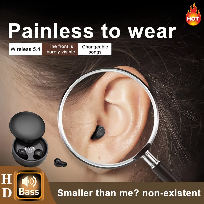 Invisible Sleep Earphones Ultra Thin Wireless Bluetooth With Noise Reduction