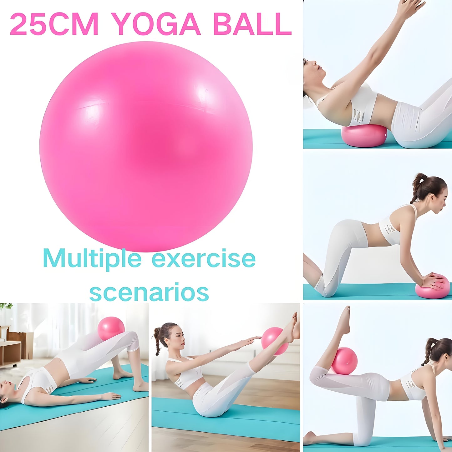 Yoga Fitness Set with Resistance Bands and Exercise Ball