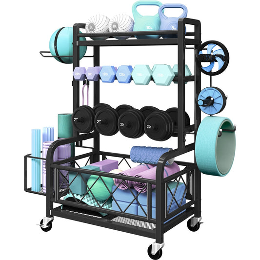 Costoffs Dumbbell Rack With Hooks For Home Gym Storage