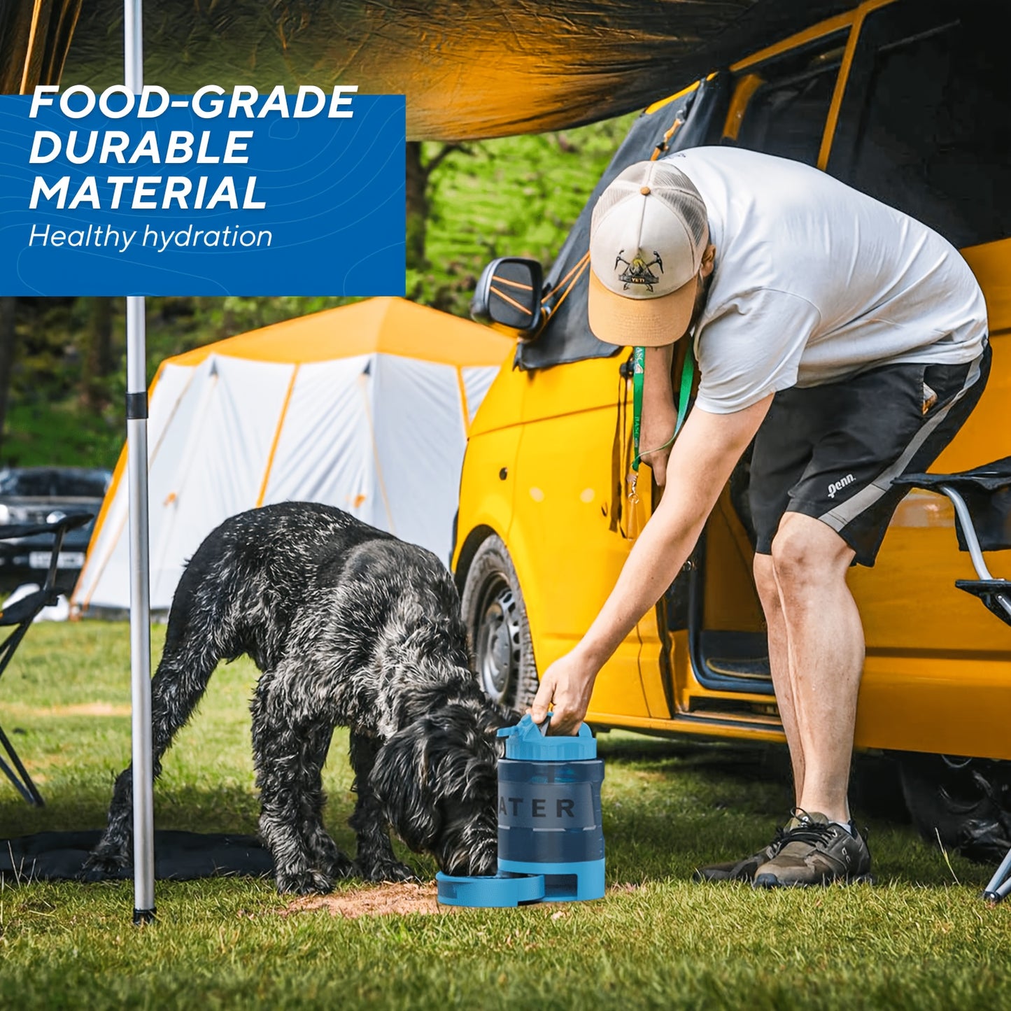 Lesotc Dog Travel Water Bottle With Portable Bowl Dispenser