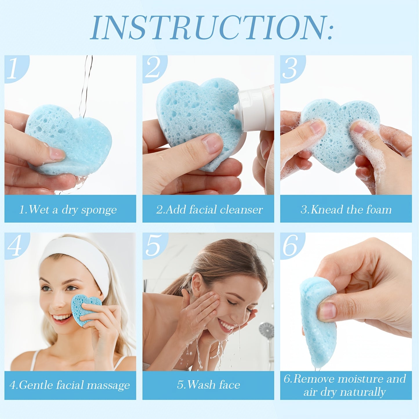 Outus Facial Sponges With Storage Container For Cleansing