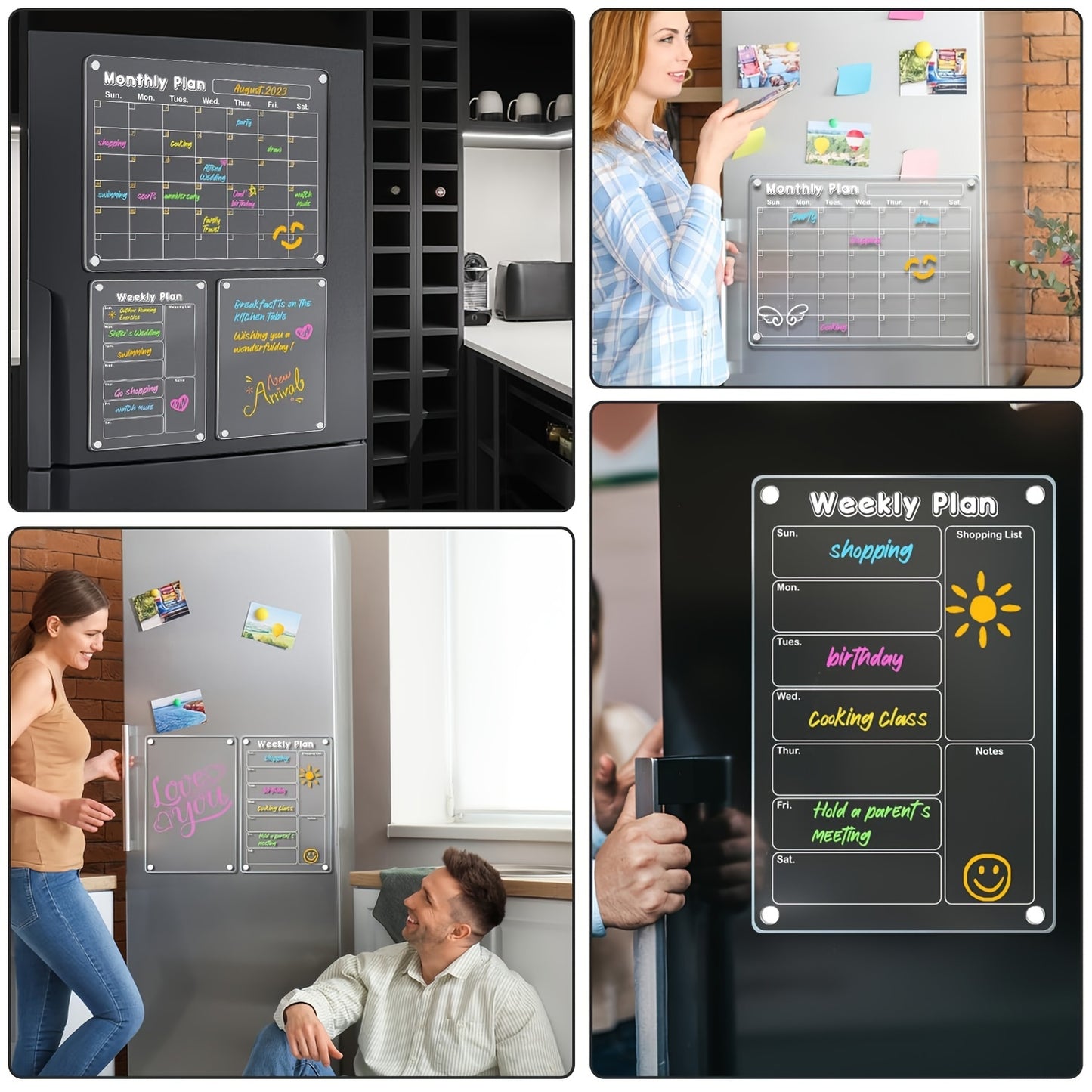 DIYMAG Acrylic Magnetic Dry Erase Calendar for Fridge