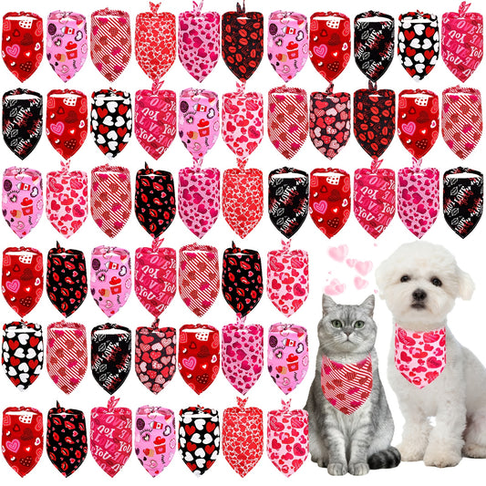 Valentine's Day Dog Bandanas Pack of 20 Heart Print