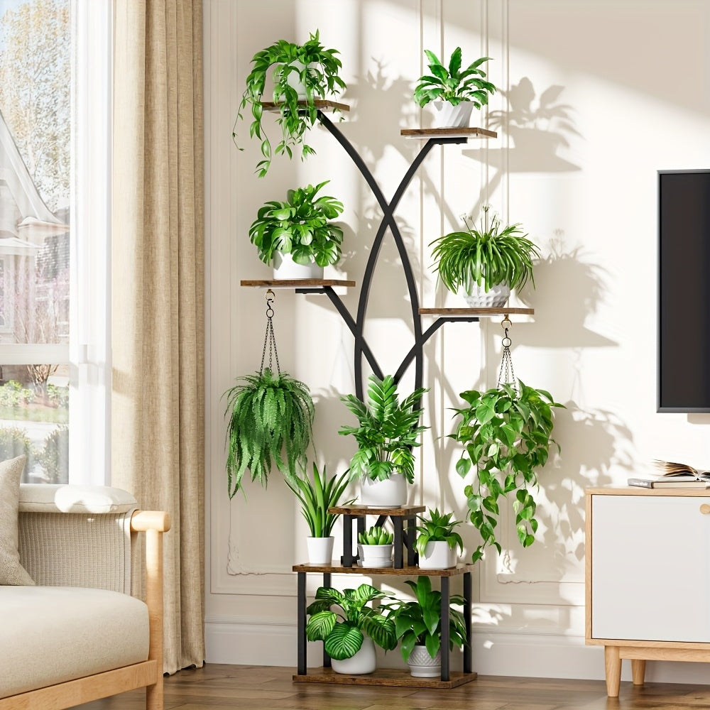 CODACE Indoor Plant Stand With Grow Lights 7-Tier Shelf