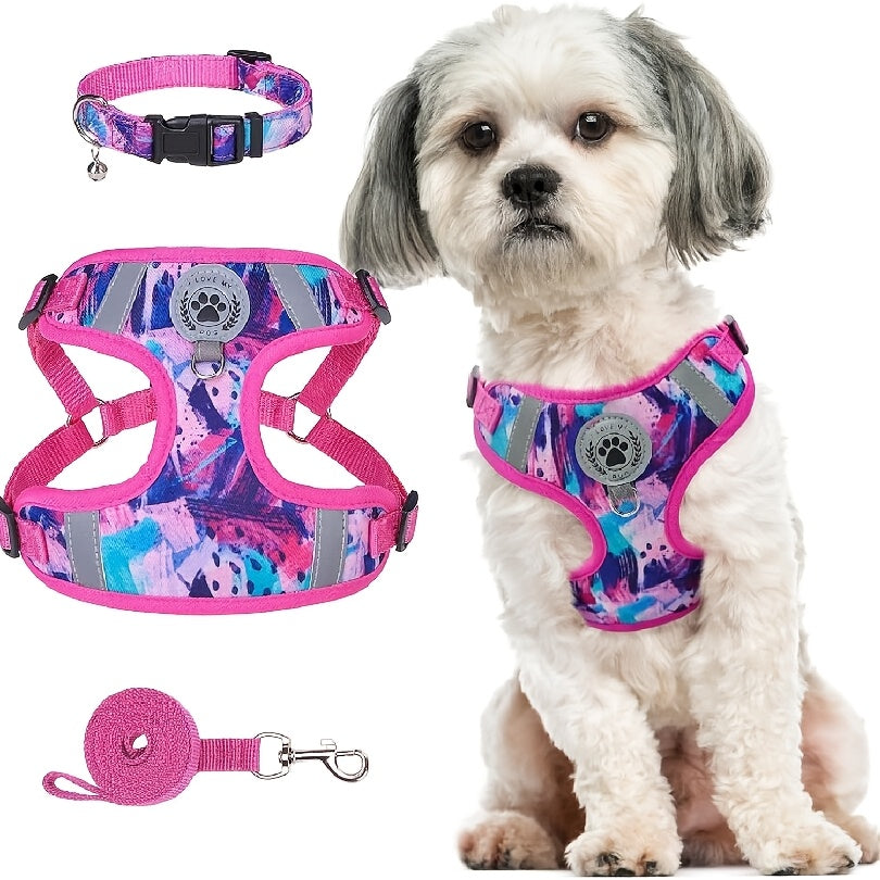 BEAUTYZOO No-Pull Dog Harness Collar And Leash Set