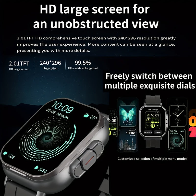 [2-in-1 GREENPORT Smartwatch] 2-in-1 GREENPORT Smartwatch & Headphones - HD Display, Wireless Calling, Sports Modes, Silicone Band, USB Charging - Revitalize Mind Body