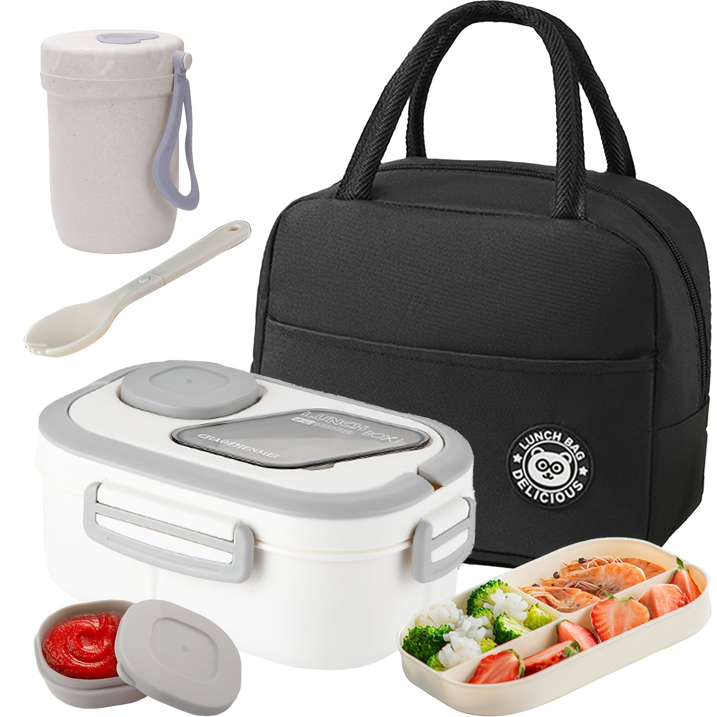 Multi-Layer Lunch Box Set With Cutlery And Cup Meal Bag - Revitalize Mind Body
